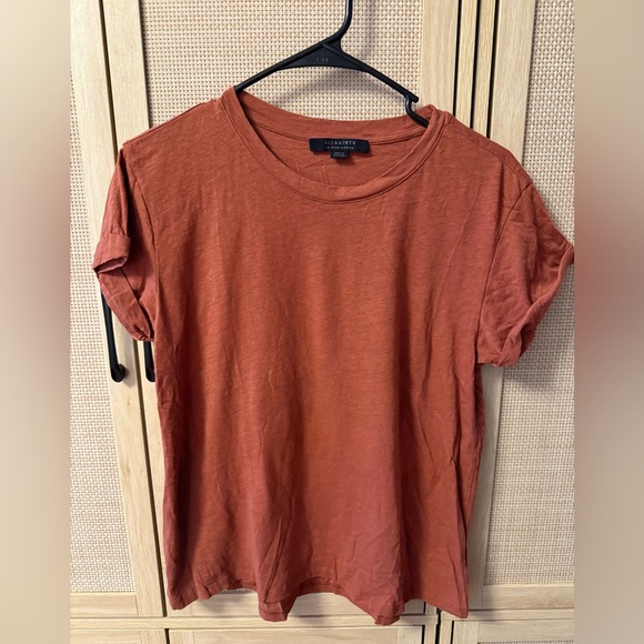 All Saints Tops - AllSaints Rust Brown Short Sleeved T-Shirt